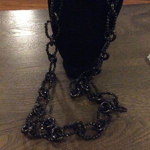 Black Plastic Circle Necklace